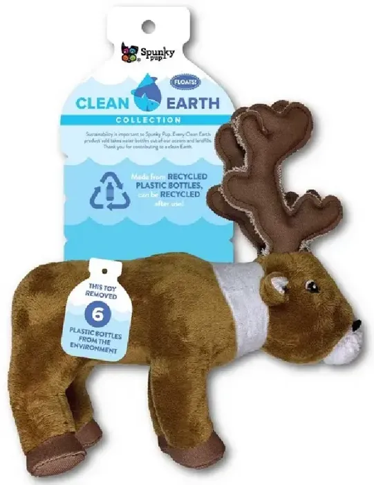 Spunky Pup Clean Earth Recycled Plush Caribou Larg