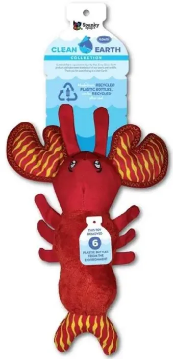 Spunky Pup Clean Earth Recycled Plush Lobster Smal
