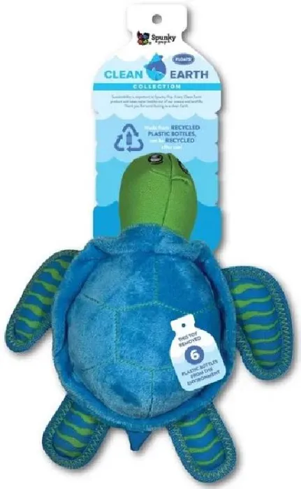 Spunky Pup Clean Earth Recycled Plush Turtle Large